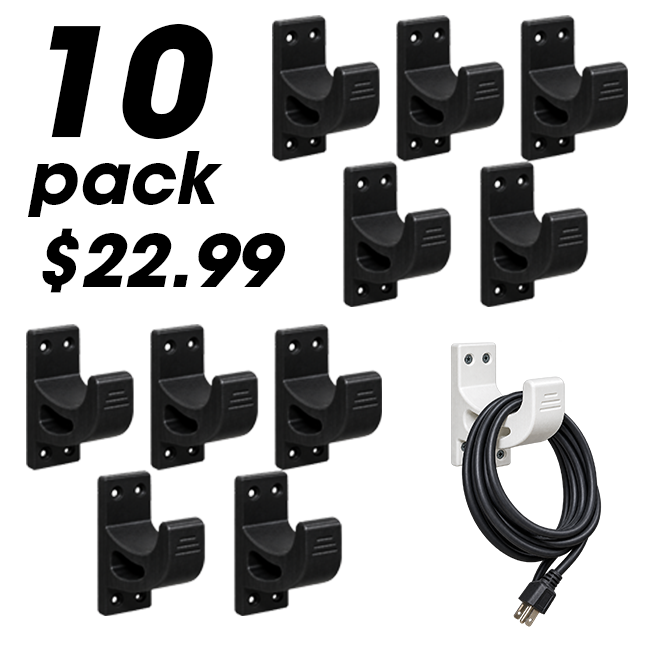 10 Pack - 3D Printed Garage Storage Hooks 50lbs Tested