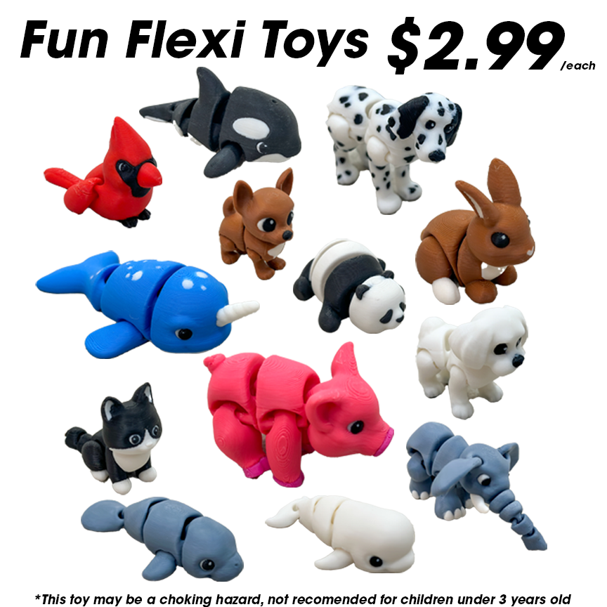 Fun Flexi Toys - Pocket-Sized Articulated Animals for Kids and Adults